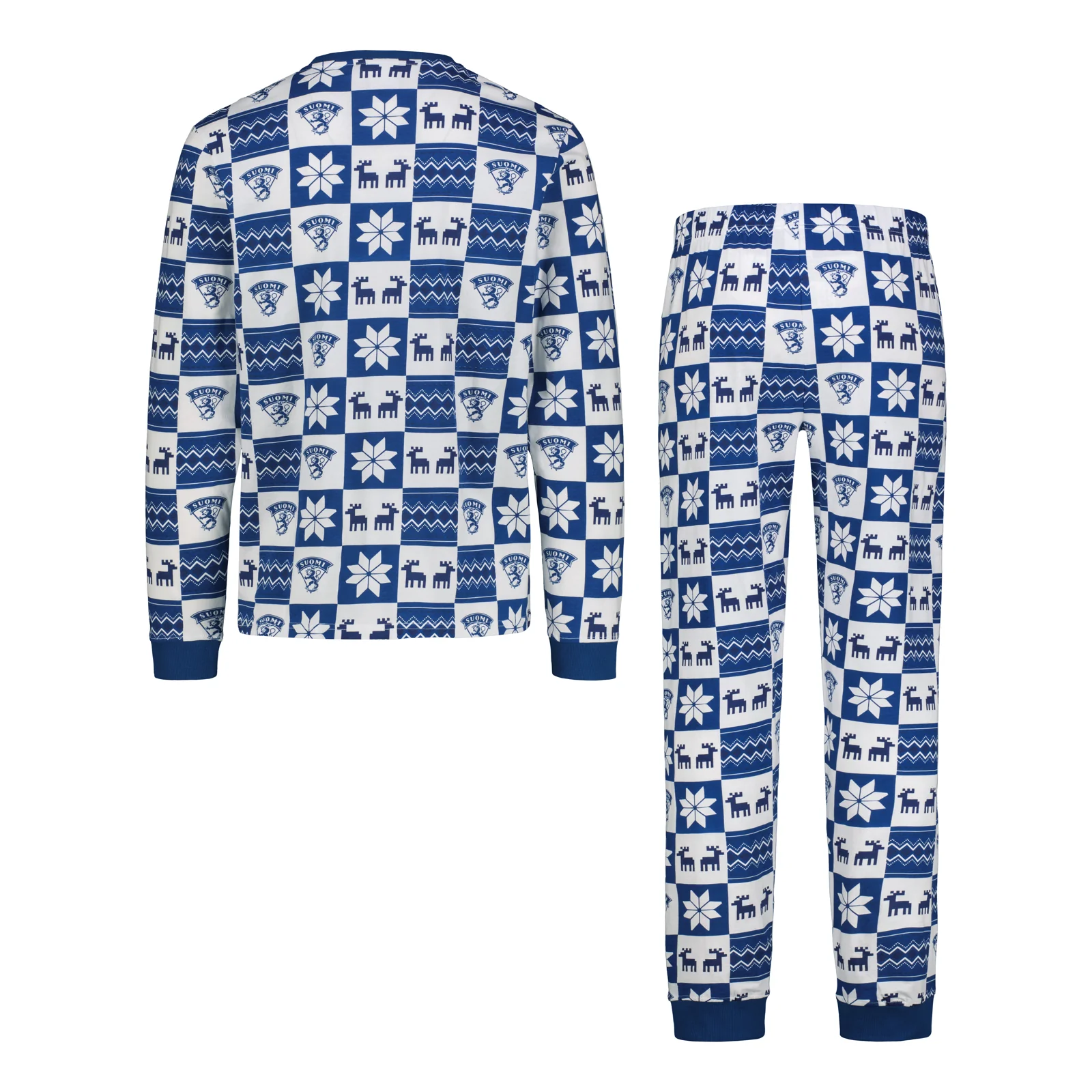 Leijonat aikuisten pyjamasetti, sinivalkoinen - Image 5
